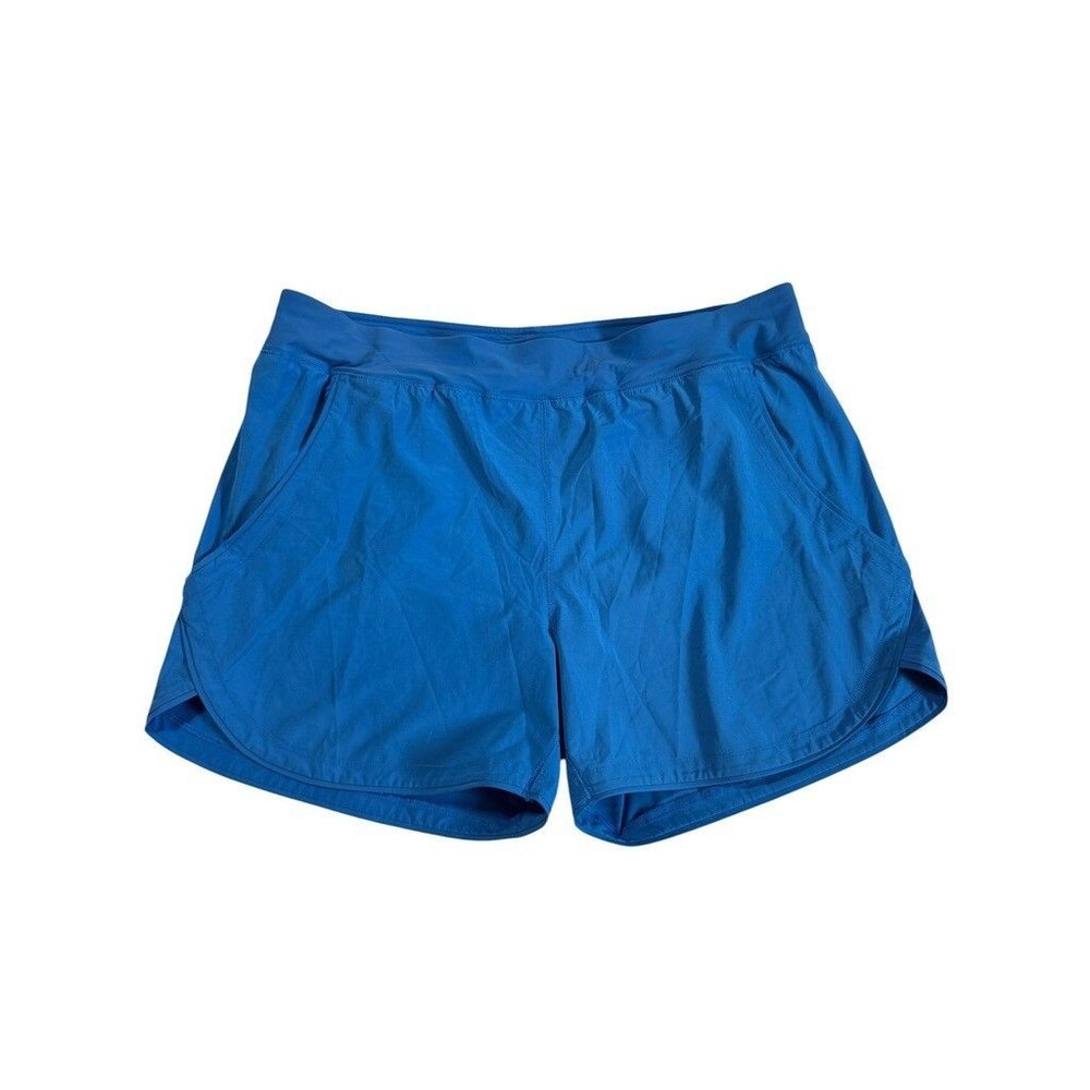 Lands End Women Sz 18 Swim Shorts Activewear Cobalt Blue 5" Quick Dry with Panty